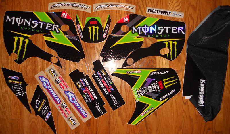 Nstyle kx 65 klx110 monster pro circuit kawasaki graphics kit kx65 klx 110 w/sc
