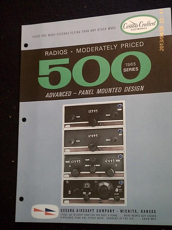 Cessna nav com 500 radio sales brochure 1965?