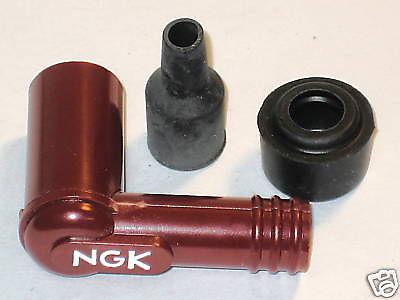 Spark plug boots ngk 5000 ohms caps triumph bsa resistive cap vintage red