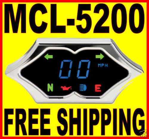 New dakota digital spiked speedometer 0-255mph harley chopper bobber mcl-5200