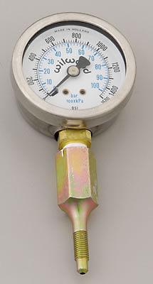 Wilwood gauge quick brake pressure 0-1500 psi analog mechanical white face ea