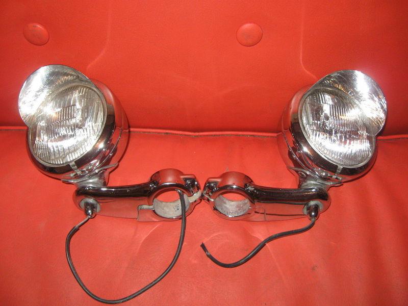 Harley front spot lights w/ clamps narrow glide xl dyna fxr #69284-05
