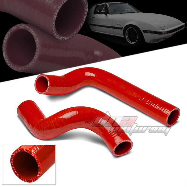 84-85 mazda rx-7/rx7 fb 3s gsl-se red silicone direct fit radiator hose piping