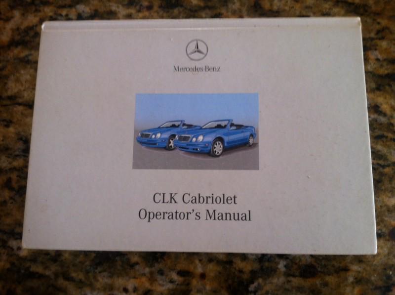  mercedes-benz clk-class cabriolet operator's manual