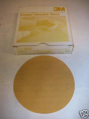 3m # 01022 - gold free cut - 5" discs - 240a grit-100 discs - new