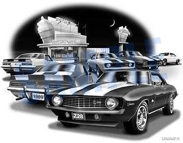 Camaro 67,68,69  muscle car auto art print   ** free usa shipping **
