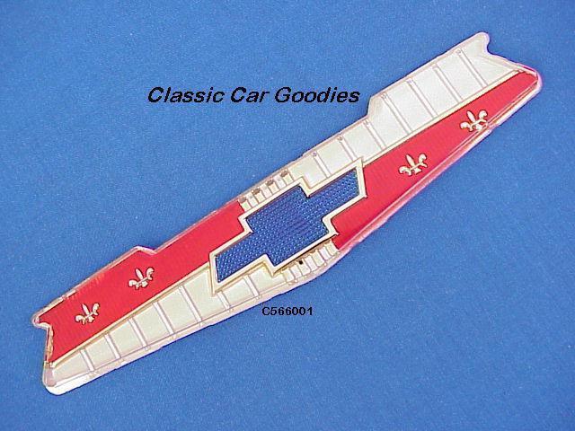 1956 v8 1960 chevy 6 cylinder trunk emblem new!
