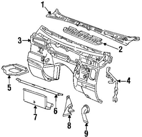 Bmw oem 51711977677 cowl panel-cowl top panel