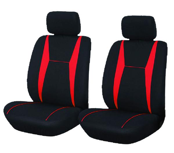 Universal car van polyester front red & black protectors seat covers