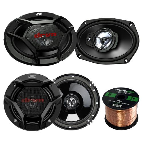 2x jvc 6x9&#034; 3-way stereo speaker, 2x 6.5&#034; 2-way speakers, 50 ft 16g speaker wire
