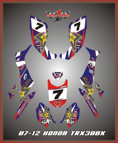 Honda trx300x trx 300xr fourtrax  semi custom graphics kit redstruck