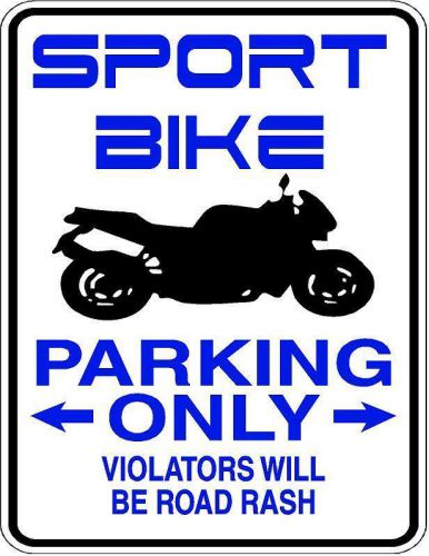 "sport bike parking only" metal sign- 9"x12" - free shipping (b)