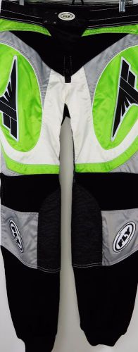 Fly racewear racing race pant moto cross bmx mtb black lime white size 36