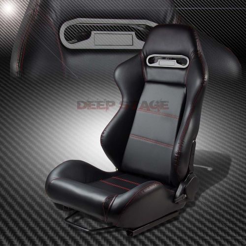 Type-r pvc leather+stitch sports style racing seats+mounting slider driver side