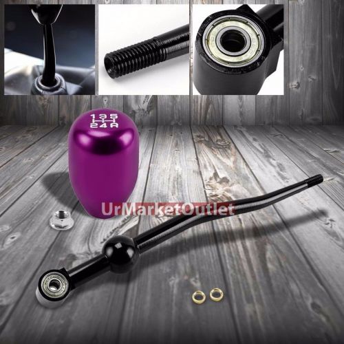 Find Purple Shift Knob + Black Dual Bend Shifter for Honda/Acura 8801