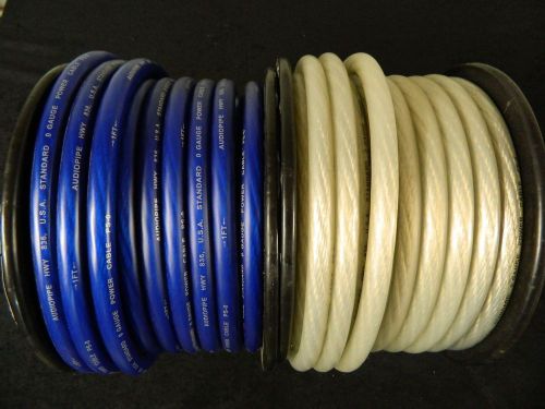 0 gauge wire 40 ft 20 blue 20 silver superflex 1/0 awg power ground stranded