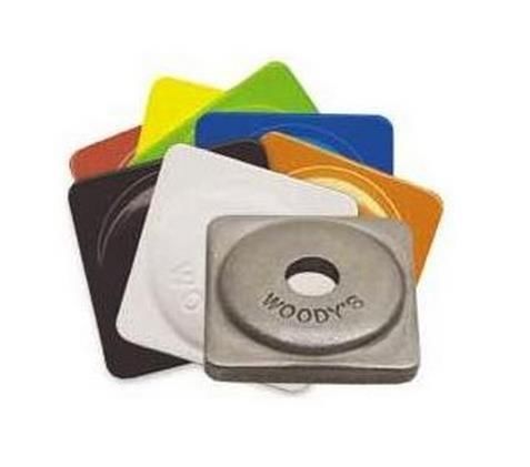 Woodys aluminum square support plates natural 5/16" thread (144pk.) asw2-3775-c