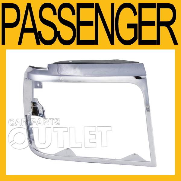 92-96 ford bronco headlamp door trim fo2513131 right chrome argent bezel f150 rh