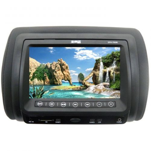 Absolute usa dph-780ir 7.5&#034; headrest monitor built-in dvd player &amp; game support