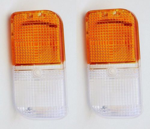 2x renault r4 1975-83 white-orange direction indicator lens front