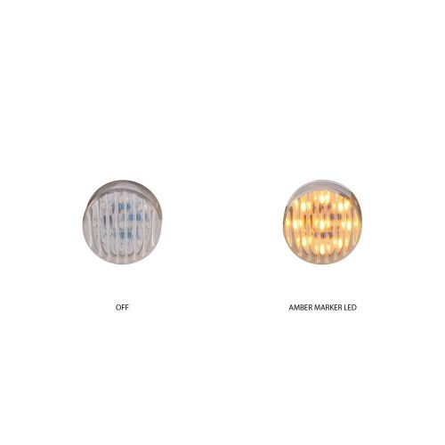 2&#034; round clear ribbed amber led (9 diodes)