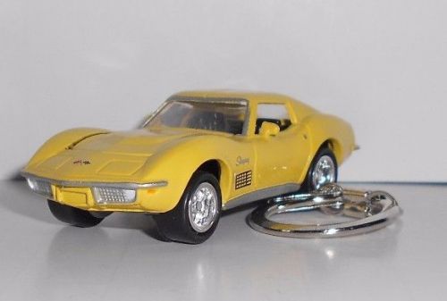 1970 chevy corvette yellow key chain