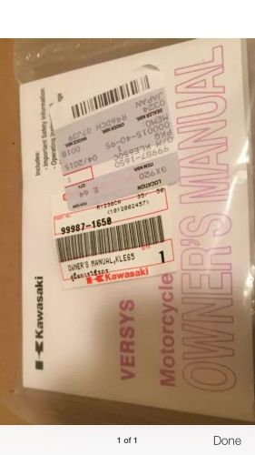 2011 kawasaki kle650c versys owners manual : 99987-1650