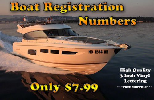 3&#034; vessel registration number decals (pair) for boat and pwc