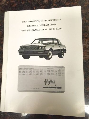 Buick grand national option code book