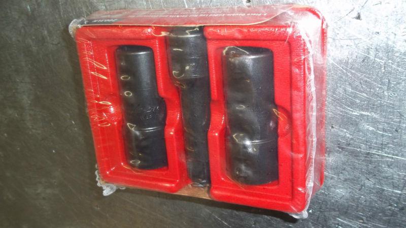 Snap on 1/2" drive lug nut standard metric double end flip socket set impact