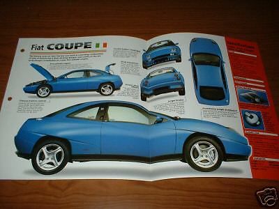 1997 fiat coupe 20v turbo spec sheet brochure poster print photo info 97 98 99