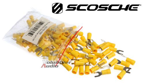 Scosche yellow #8 12-10 gauge spade connector 100 pieces/bag