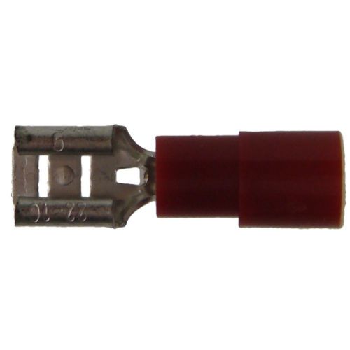 Scosche nylon female spade quick disconnect red 22-18 gauge 0.110&#034; 100 pcs/bag