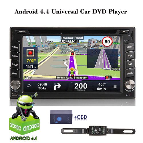 Gps navigation android 4.4 3g-wifi 6.2" 2din car stereo dvd player +camera+obd2