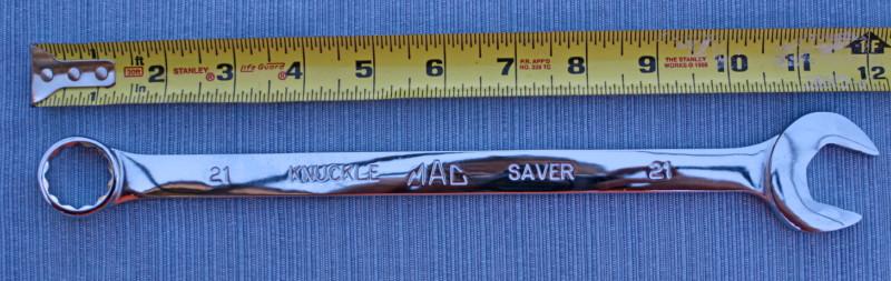 Mac tools 21 knuckle saver wrench new 12 point long combination 