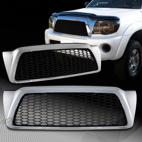 For 2005-2011 toyota tacoma black &amp; chrome front hood tr-d style grille grill