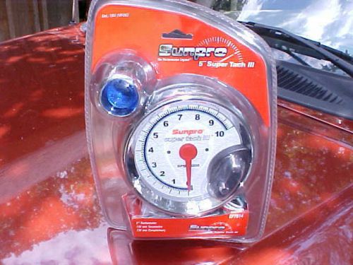 Sunpro chrome old school super tach,5' with shift light,rat rod gasser 41 willys
