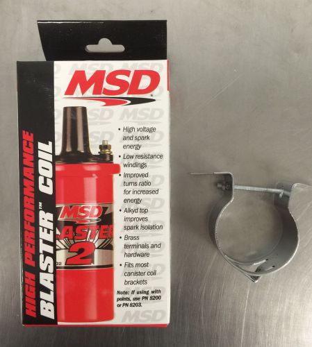 Msd 8222 high vibration blaster coil &amp; universal chrome coil bracket kit