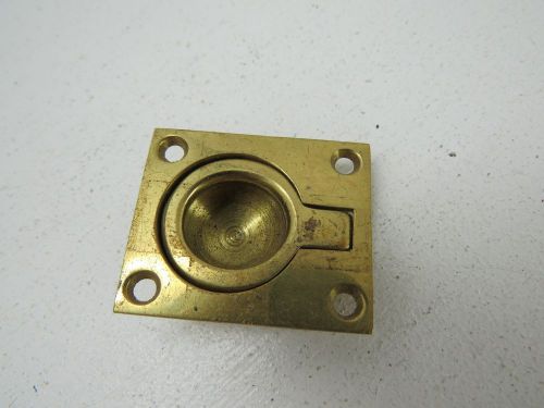 Used brass ring pull latch handle lock hardware boat sail tug ship (#1345)