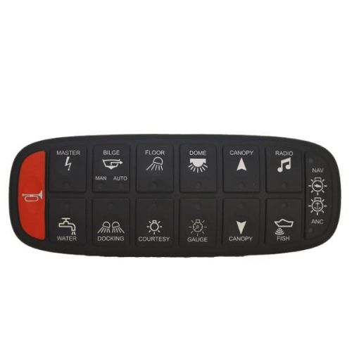 Dna group 91yy6278-1b black / red 6 3/4 x 2 1/2 inch boat switch / control panel