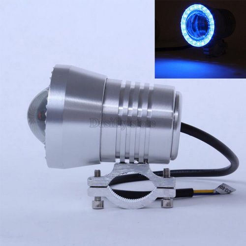 New metal u3 30w cree motorcycle led blue angel eyes head light driving fog lamp