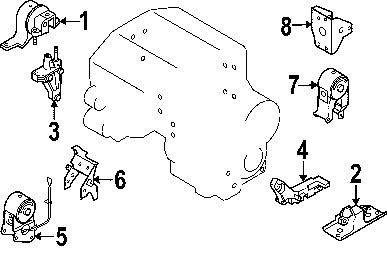Nissan 11320ca01e genuine oem rear mount
