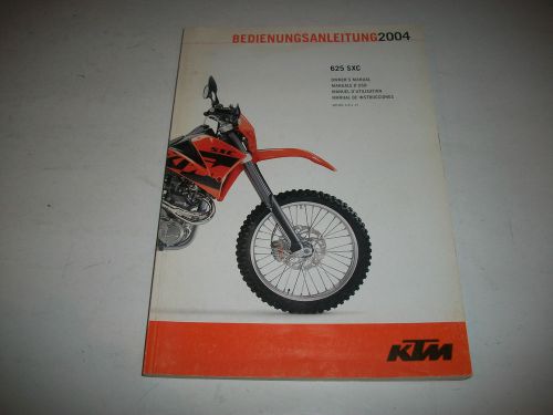 2004 ktm 625 sxc motorcycle owners manual w/service information  multi language