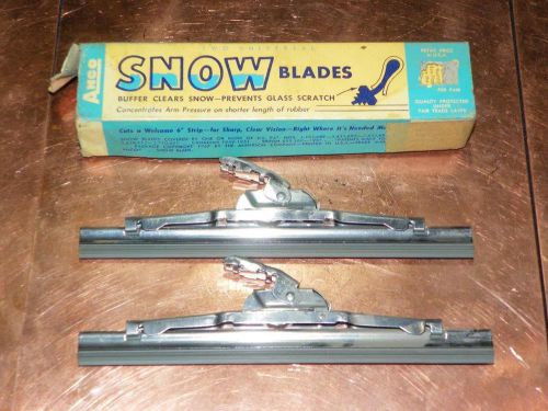 Nos anderson vision control &#034;anco&#034; snowmaster 6&#034; stainless wiper blades pair