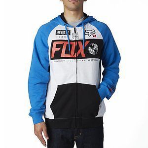 Fox racing maneuver mens zip up hoody heather blue