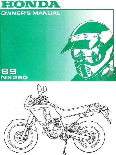 1989 honda nx250 motorcycle owners manual -nx 250-honda-nx 250 dominator