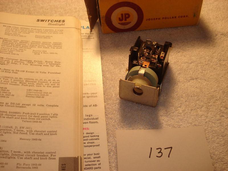 New headlight switch 1962-69 chrysler dodge plymouth charger barracuda coronet +
