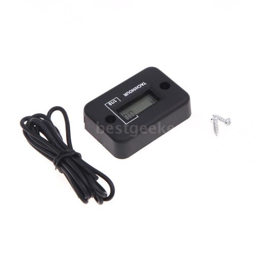 Find Waterproof Digital Tachometer Tach Hour Meter Gauge for Gas Engine Boat Car Q0M1 in La