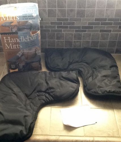 Classic black atv, snowmobile, motorcycle handlebar hand warmer  mitts