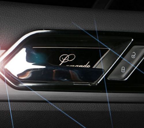 4pcs door handle insert stainless steel badge patch fit volkswagen lamando black